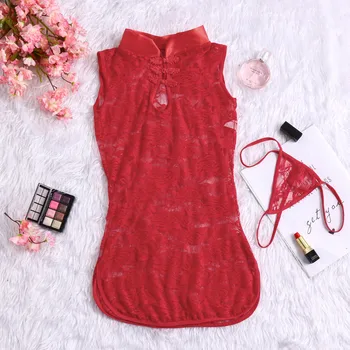 

O-Neck Lace Underwear Robe for Women Elegant Solid Summer Pajamas Suits Sleeveless Slim Pyjamas pijamas feminino sexy #30