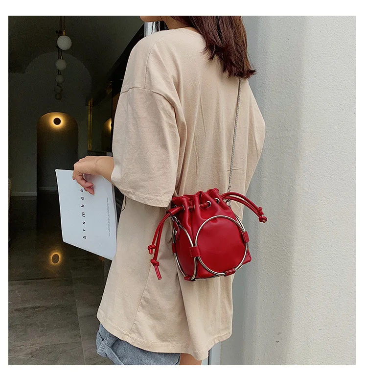 

Fashion Ring Pumping Barrel for ladies on the new 2019 Ring Pure Color Baitao Recreational Slant Shoulder