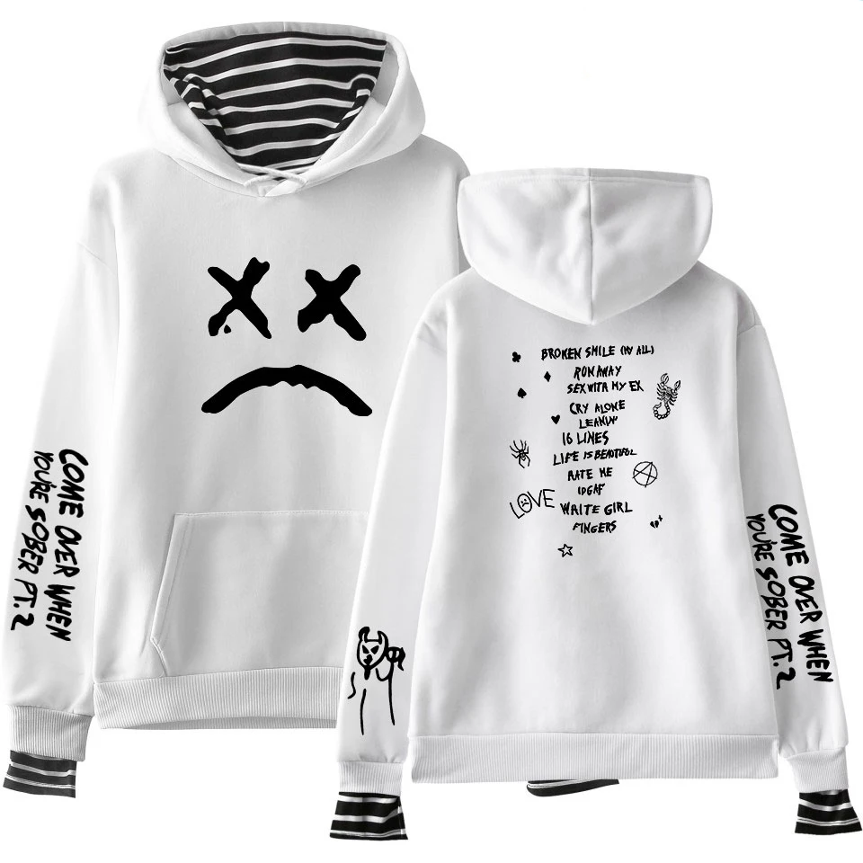  New hoodies Lil Peep Fake Two Pieces Hoodies Autumn Winter casual Men/Women Hoodies Streetwear fash