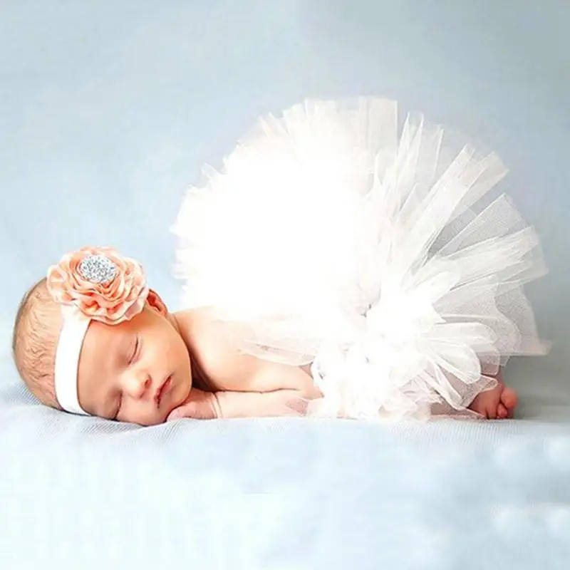 Одежда для новорожденных девочек реквизит для фотосессии платье с пачкой из сетки цветок головной убор от 0 до 1 месяцев новорожденных девочек рост рекордер