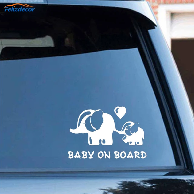 Aliauto Personality Creative Car Sticker Bebe A Bordo Baby on Board  Waterproof Sunscreen Decal Vinyl Black/Silver,10cm*12cm - AliExpress