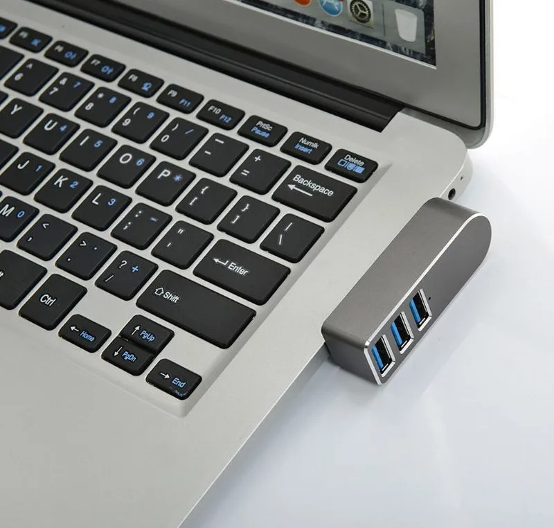 Алюминиевый сплав мини 3 порта USB 3,0 концентратор поворотный USB разветвитель адаптер для ПК ноутбука
