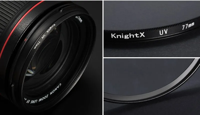 KnightX УФ фильтр объектива Цифрового Фотоаппарата Canon sony Nikon 49 52 55 58 62 67 72 77 мм 1200d аксессуары 500d 2000d фотографии 50d 700d d5300 цвет