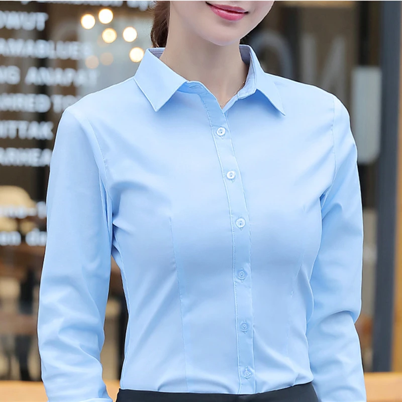 Camisas de para mujer, blusa blanca de manga larga, blusas básicas talla grande, ropa elegante|Camisa| - AliExpress