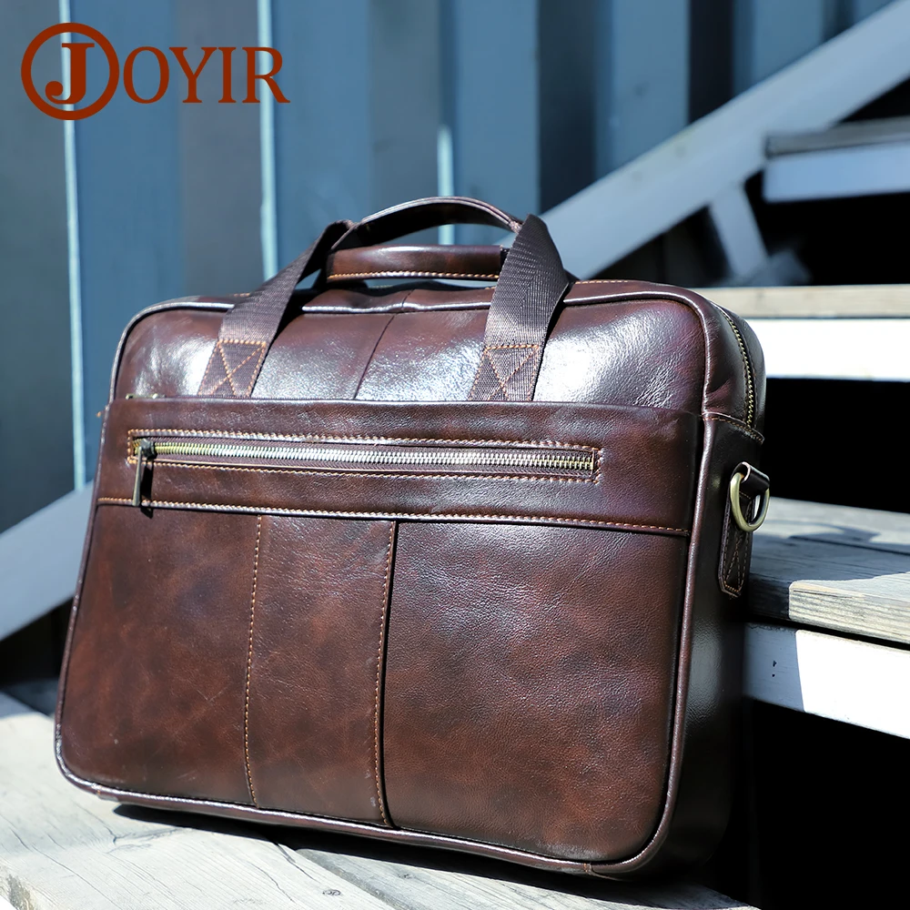 

JOYIR Men's Briefcase Mens Genuine Leather Messenger Bag for Business Office Shoulder Bag 15.6" Laptop Handbag Male 2021 New