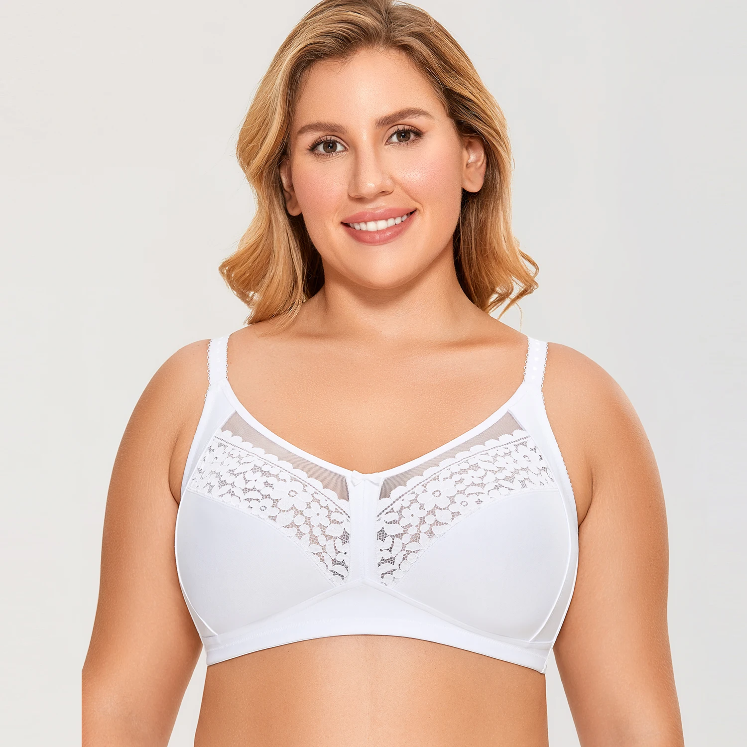 Minimizer Plus Size Foral Lace Unlined Comfort Full Coverage Sleep