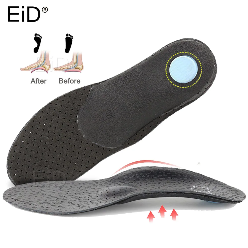 

EiD Leather Orthopedic Insoles for Flat Feet Arch Support Orthotics shoes sole Insoles for plantar fasciitis feet Care men women