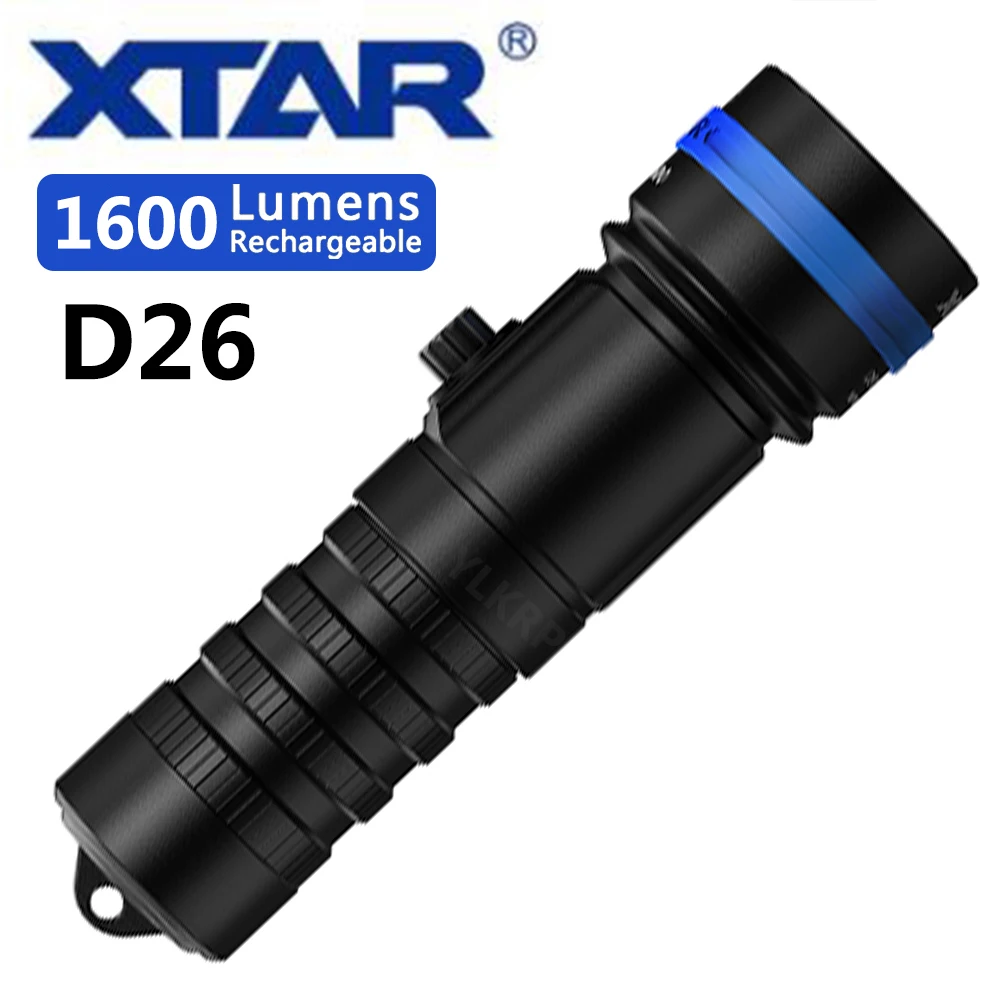 XTAR D26 1600 фонарик для дайвинга CREE XHP35 HI D4 люмен Луч расстояние 432 м Магнитный