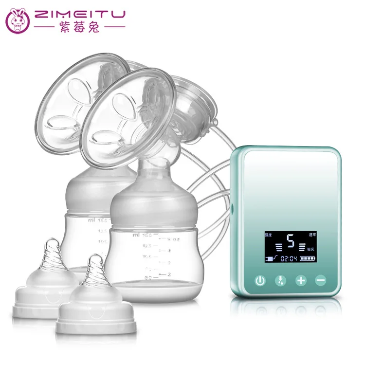 

VIOLETBERRY Rabbit Bilateral Electric Breast Pump Rechargeable Milker Maternal Breast Pump Suction Large Prolactin Maker