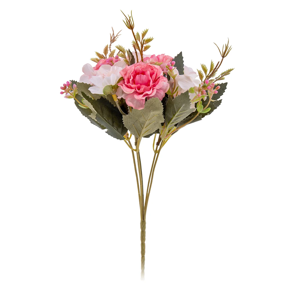 Rose Искусственный Пион из шелка, букет роз для свадебного украшения стола, Роскошные Искусственные цветы высокого качества, домашний декор, сделай сам - Цвет: Rose