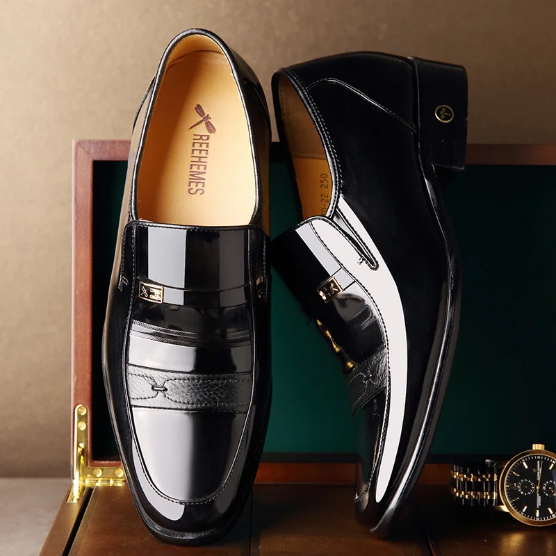 

Reehemes Spring Summer MEN'S Height Increasing Leather Shoes 6cm England Cowhide Business Casual Elevator Shoes Men's