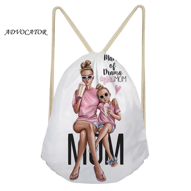 Женский рюкзак на шнурке с мультяшным 3d рисунком Super Mama со шнурком для женской