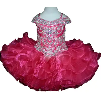 

First Communion Crystal Infant Baby's Miss National Pageant Father Daughter Toddler Flower Girl Festival Dresses