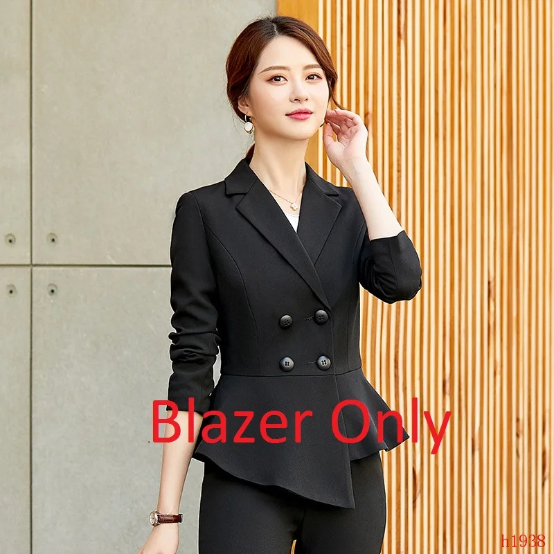 Blazer Only Модные черные красные блейзеры Wmen брючные костюмы комплекты одежды для работы офисная Дамская Деловая одежда брючные костюмы - Цвет: Blazer Only