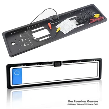 

Waterproof Night Seeing Reverse Backup Camera License Plate Frame Car Rear View Camera 4 LED Light