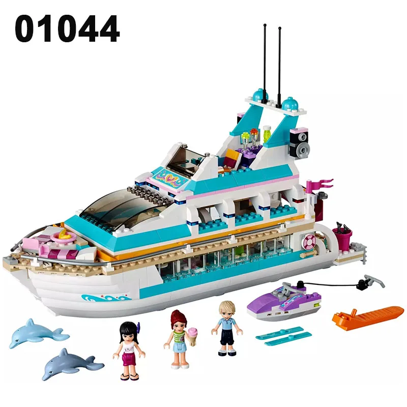

building blocks 01044 Dolphin Cruiser Vessel Ship Brick figure toys for children Friends Compatible with 41015 618pcs