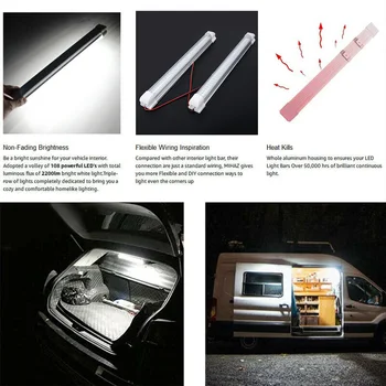 

6000K LED Light Bar Universal Set Auto Work 12V Boat Trucks Triple row
