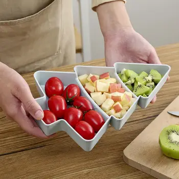 

Creative Christmas Tree Shape Seeds Nuts And Dry Fruits Plates Bowl Dish Plate Tableware Breakfast Tray Kitchen Supply 26x18.5cm