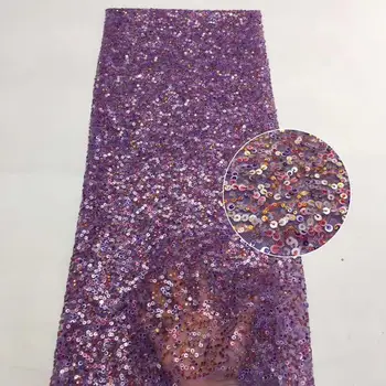 

Beautiful sequin embroidery French mesh African lace color sequin Nigeria lace fabric /Dress /Fashion skirt / Wedding fabric 5ys