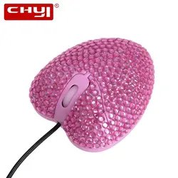 CHYI Проводная компьютерная мышь Mini Usb оптическая мышь 1600 dpi креативного розового цвета в форме сердца милый подарок ПК мыши для ноутбука для