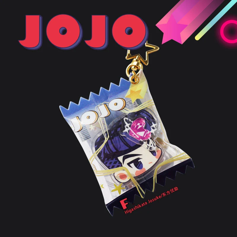 Аниме JoJo невероятное приключение Bruno Bucciarati Косплэй милые автоклавного твердения конфеты акриловый брелок в виде фигуры кольцо для ключей подарок - Цвет: Higashikata Josuke