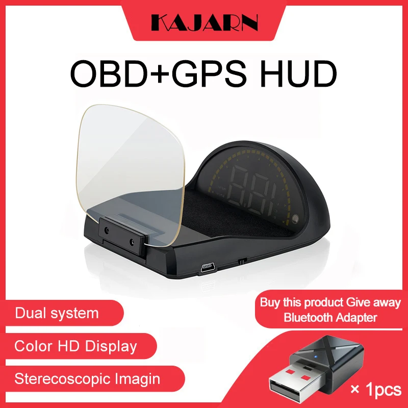 

KAJARN HUD C700S Head Up Display Projector Navigation Speedometer OBD2 GPS Dual System Digital Diagnostic Tool Headup Display