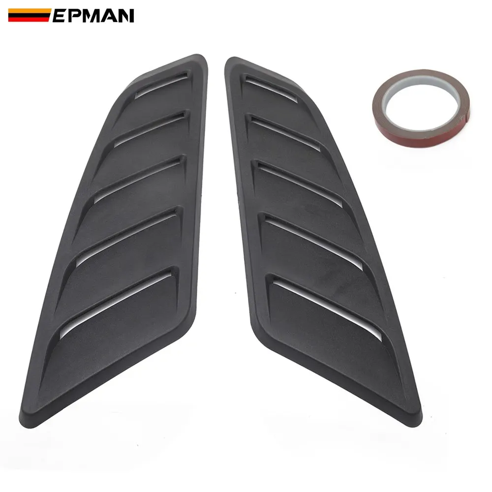

EPMAN Universal Hood Louvers Panels Air Flow Vent Cover Car Roof Decorative Intake Hood Scoop 2pcs EP-TFTY110