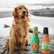 

New pet toy dog plush toy PP cotton bite resistant sound wine bottle cat and dog supplies