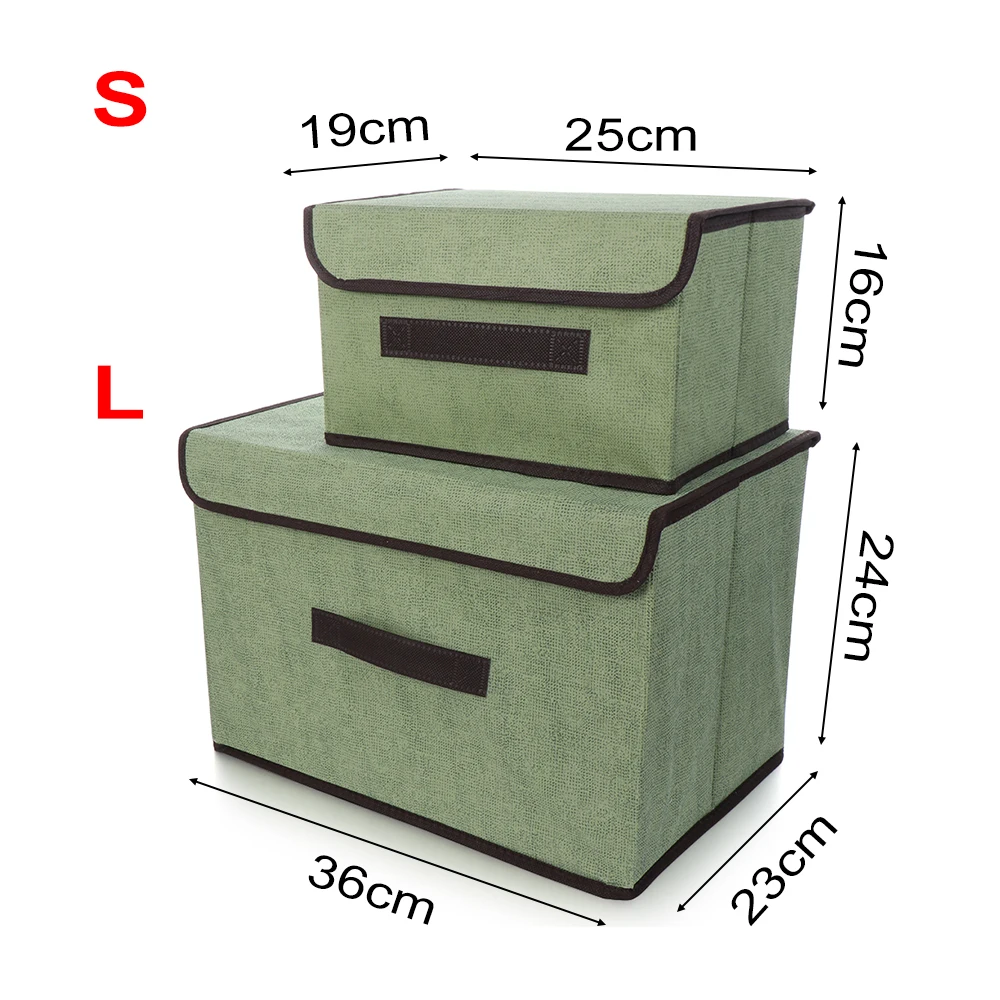 Складной тканевый ящик для хранения с крышкой Анти-пыль Экономия пространства Сумки для шкафа Шкаф Одежда контейнер для мусора