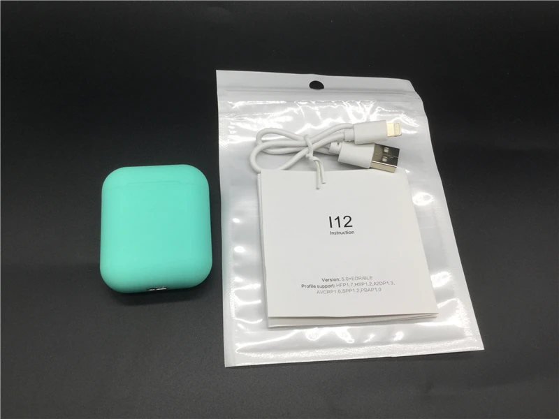 Оригинальные i12 TWS беспроводные наушники Bluetooth гарнитура невидимые наушники для смартфона pk i11 i7s i20 i60 i30 - Цвет: i12 ON green only
