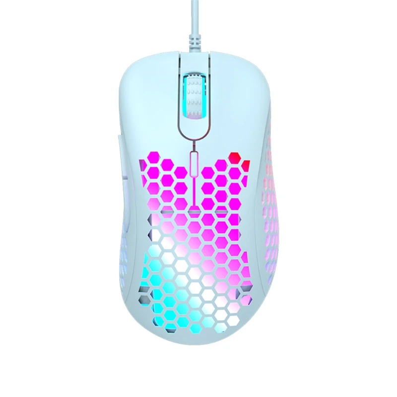 M65 цветной RGB светильник вес проводная мышь полый сотовый корпус игровая 6 точек