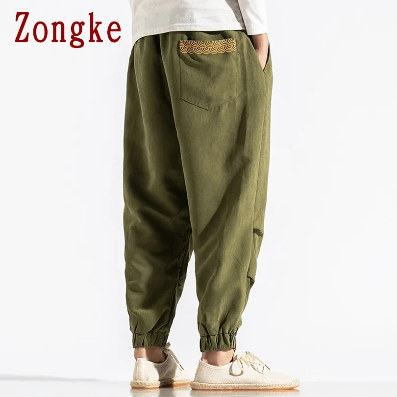 

Zongke Washed Pants Men Joggers Trousers Men Pants Streetwear Sweatpants Harem Pants Men Trousers 5XL Hip Hop 2019 Autumn New