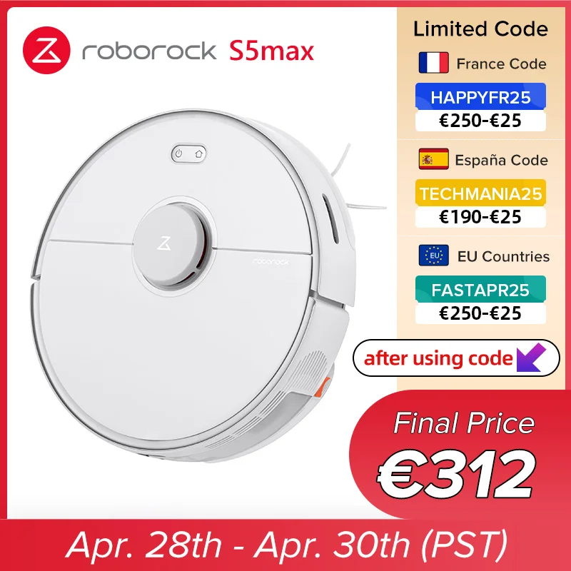 Roborock-Robot aspirador S5 max, aspiradora en seco y húmedo, para barrer, quitar el polvo, esterilizar, fregona de lavado inteligente planificada, actualización para S50 S55, 2021