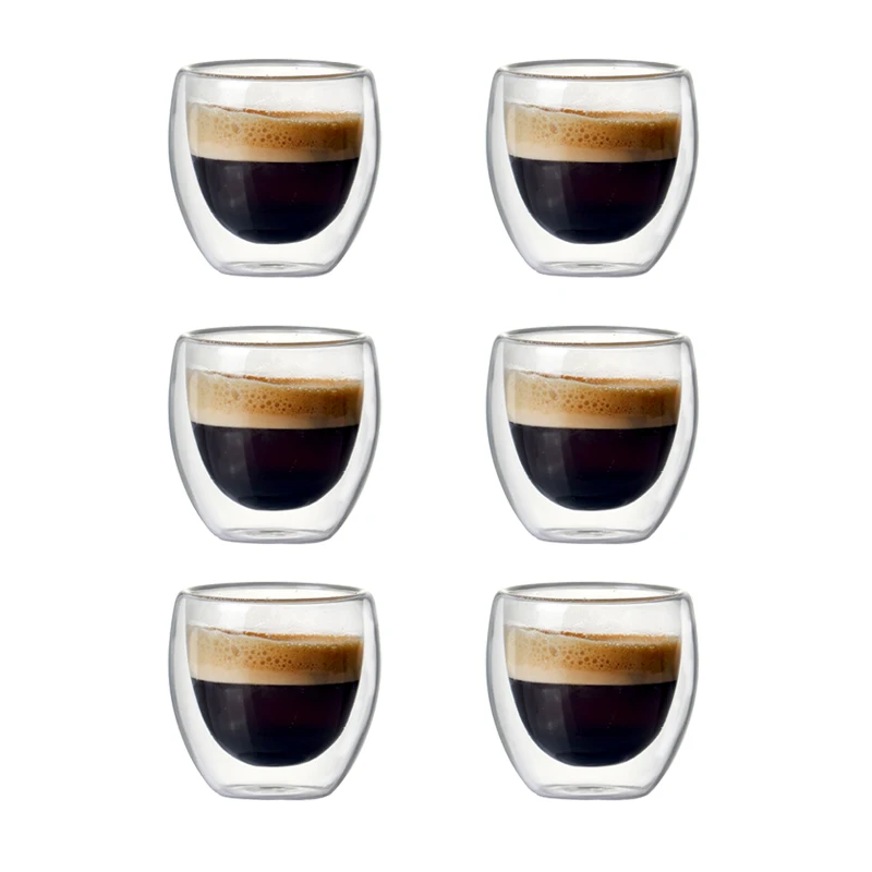 Set Of 2 6 80ml Double Wall Insulated Gl Coffee Cup For Double Wall Insulated Gl Coffee Cup