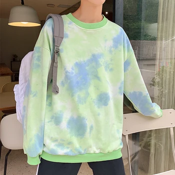 

Autumn Cotton Hoodie Men's Fashion Tie Dyed Printing Hip Hop Hoodies Men Streetwear Wild Loose Casual Sweatshirt Mens Hoody