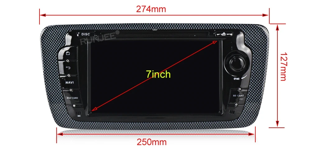 Flash Deal RUNJEE Android 9.0 PX6 4GB 64GB Car DVD Multimedia player For Seat Ibiza 6j 2009-2013 GPS Navigation 2 din screen Autoradio 3