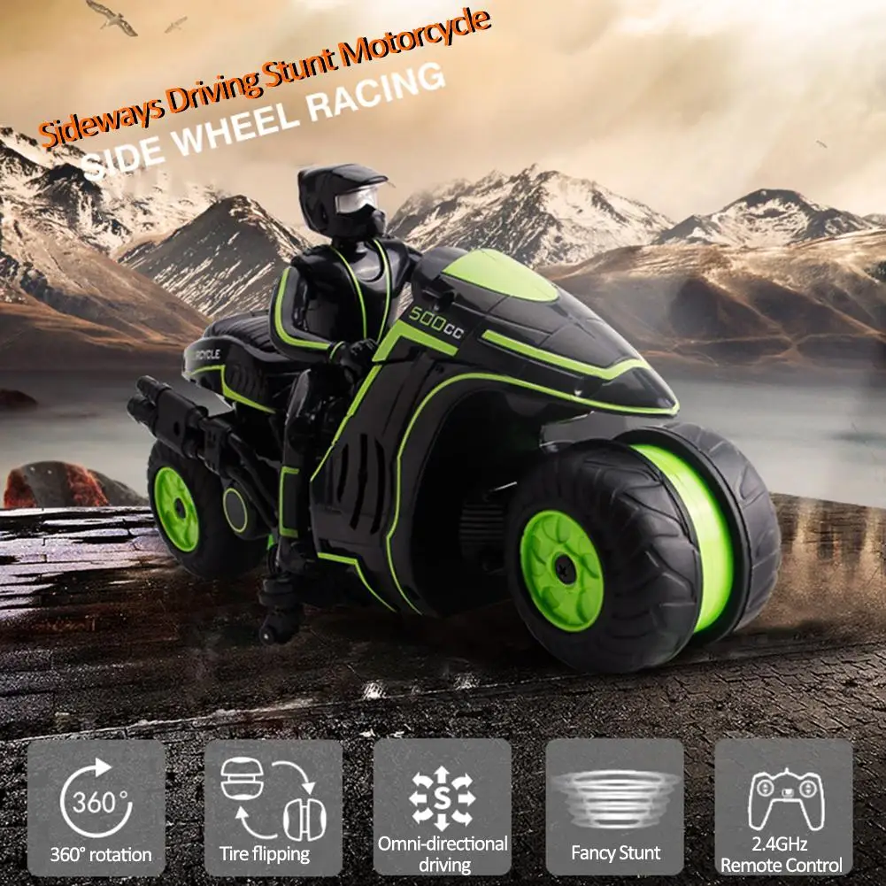 

2.4G RC Stunt Motorcycle Left-right Drift 360 Degrees Rotation Remote Control Electric Motorcycle Toy For Boys Girls Kids