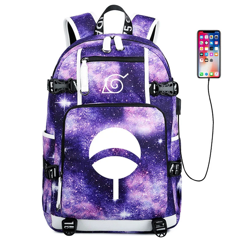 Наруто светящийся рюкзак высокого качества для путешествий Mochila с usb зарядкой крутая Студенческая сумка для мальчиков и девочек водонепроницаемая сумка для ноутбука - Цвет: XKZ-ZUHUI