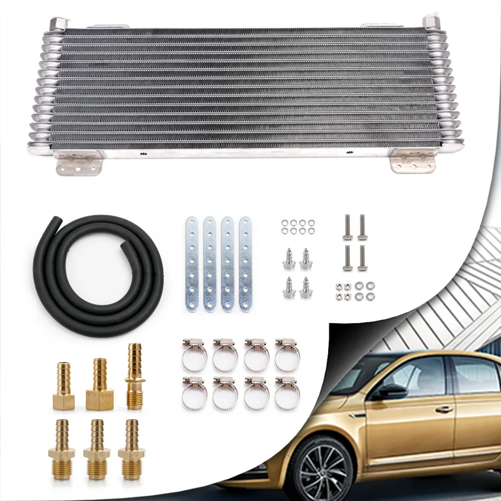 Low Pressure Drop Transmission Oil Cooler kit LPD47391 47391 40,000 GVW with Mounting Hardware 