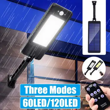 

120LED Solar Motion Sensor Wall Light COB Outdoor Street Lamp Adjustable Brightness Garden Street Lamp no/with Remote Control