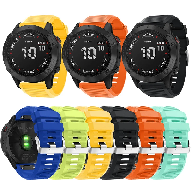 20 22 26 мм силиконовый ремешок для часов браслет на петле для Garmin Fenix 6 Fenix 6S 6x смарт-ремешок для часов