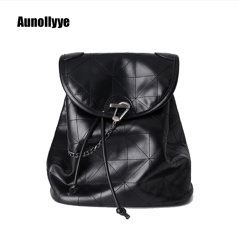

Luxury Designer Women's Backpack Black Soft Leather Flap Shoulder Bag Large Capacity Waterproof Backbag High Quality Female Bag