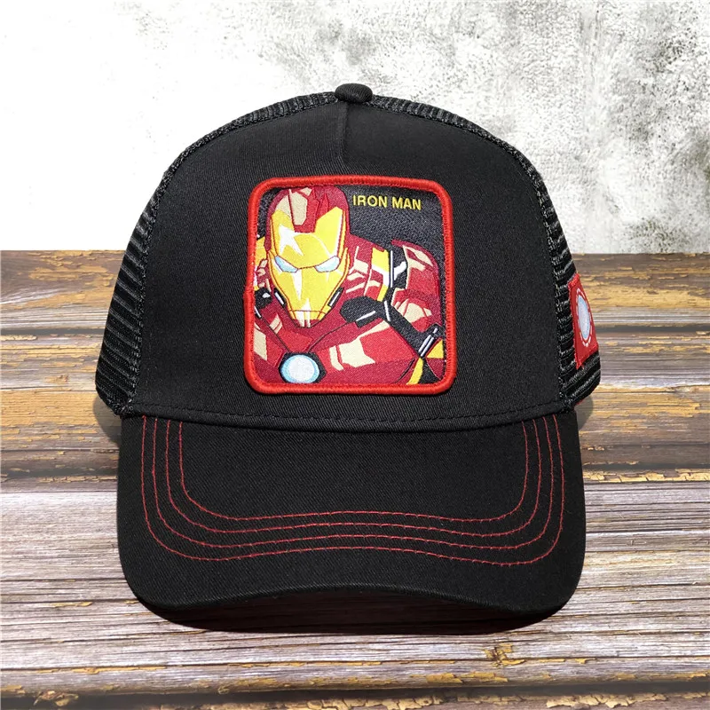 IRON MAN Высокое качество Новинка Marvel Железный человек Кепка-тракер в бренд аниме Бейсбол Кепки Для мужчин Для женщин в стиле «хип-хоп» папа шляпа сетчатый Snapback дальнобойщика шапка - Цвет: IRON MAN