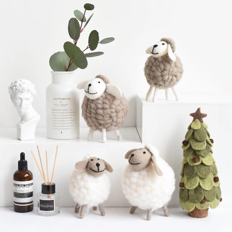 Genuine Northyle cute mini sheep wool miniature craft figurine home decoration accessories christmas gift| |
