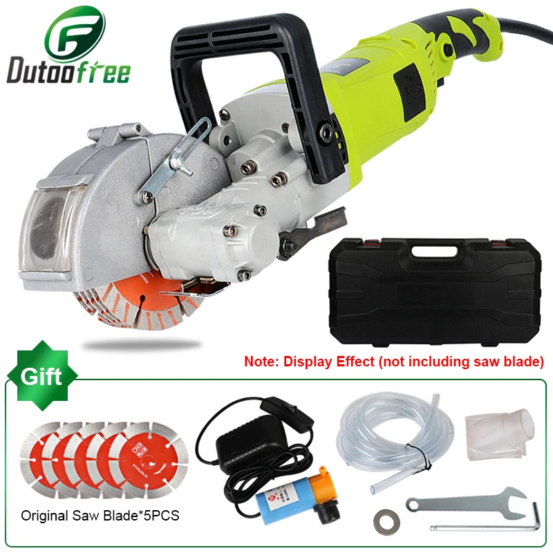 1 Set 220V Electric Wall Chaser Groove Cutting Machine 4000W Steel Concrete Cutter Circular Saw Power Tool With 5PCS Saw Blade 4000w 220v electric wall chaser groove cutting machine wall slotting machine steel concrete circular saw electric tool set