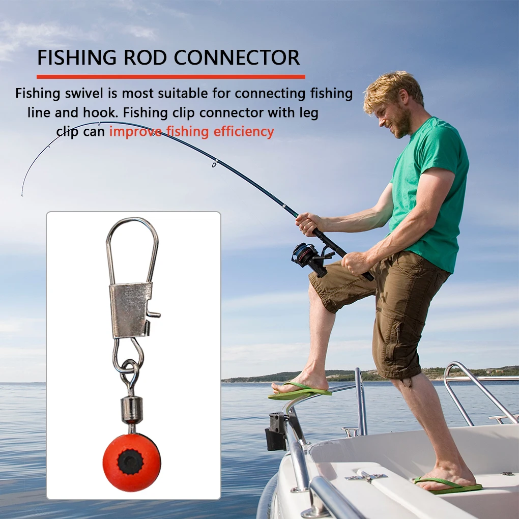 40pcs Fishing Float Rolling Swivel Supplies Tackle Tool Fishing Line To Hook Swivels Shank Clip Connector Fishing Accessories