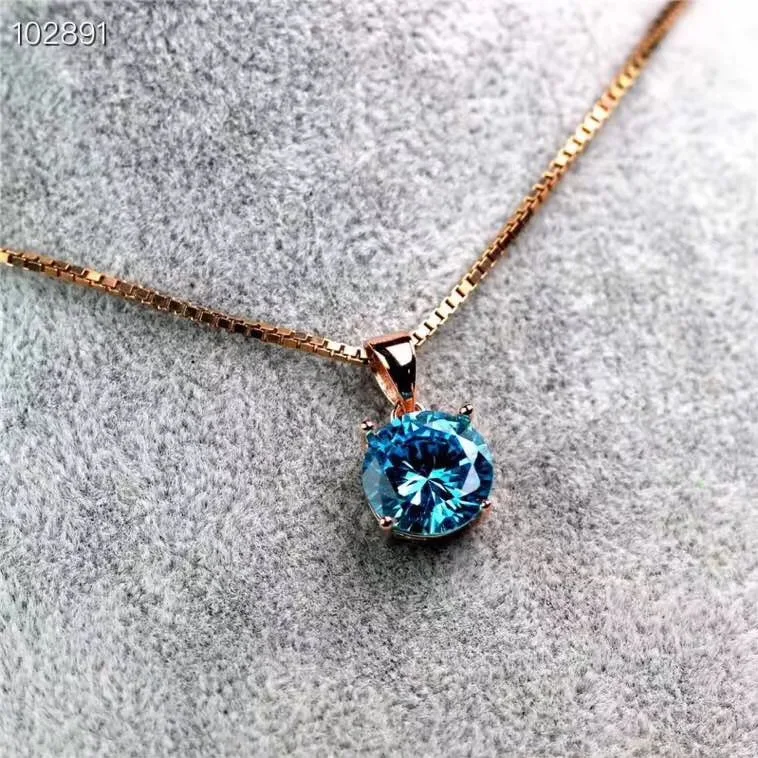 KJJEAXCMY бутик ювелирных изделий 925 с инкрустацией, из чистого серебра Природный Голубой топаз женский кулон ожерелье поддерживает осмотр моды