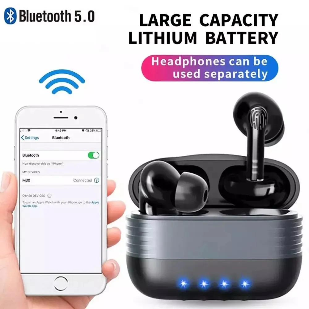 TWS-стереонаушники AMTERBEST M30 с поддержкой Bluetooth и защитой от воды | Электроника