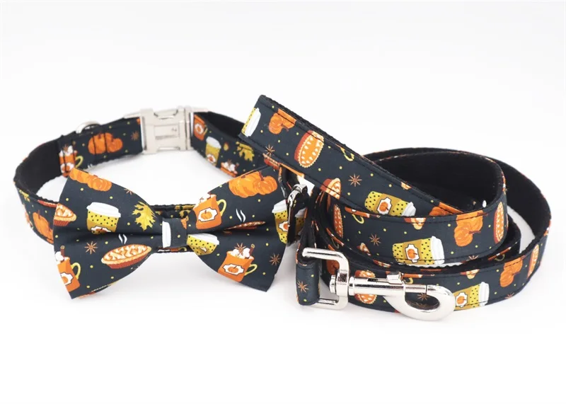 Осенний ошейник для собак галстук-бабочка с металлической пряжкой большая и маленькая собака и кошка аксессуары для ошейника питомца