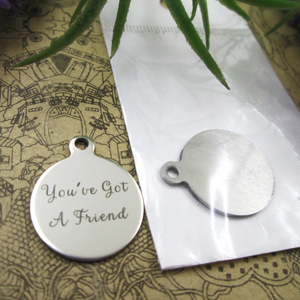 10pcs you ve Got A Friend stainless Steel Charms 5 Styles For 10pcs-you-ve-got-a-friend-stainless-steel-charms-5-styles-for